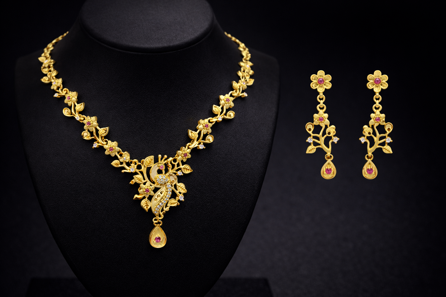 Vellorene Floral Statement Necklace Set – Luxury Fashion Jewelry
