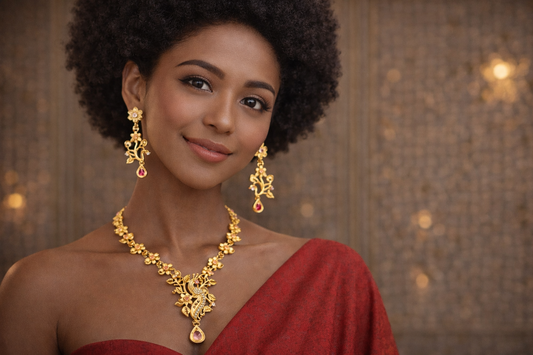 Vellorene Floral Statement Necklace Set – Luxury Fashion Jewelry