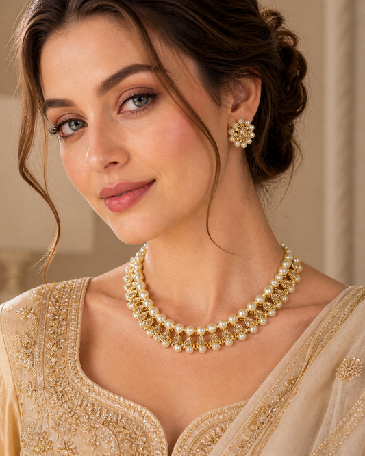 Vellorene Noir Pearl Royale Necklace Set