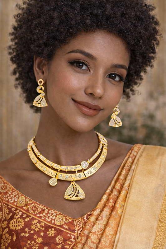 Vellorene Contemporary Layered Necklace Set – Modern Statement Fashion Jewelry