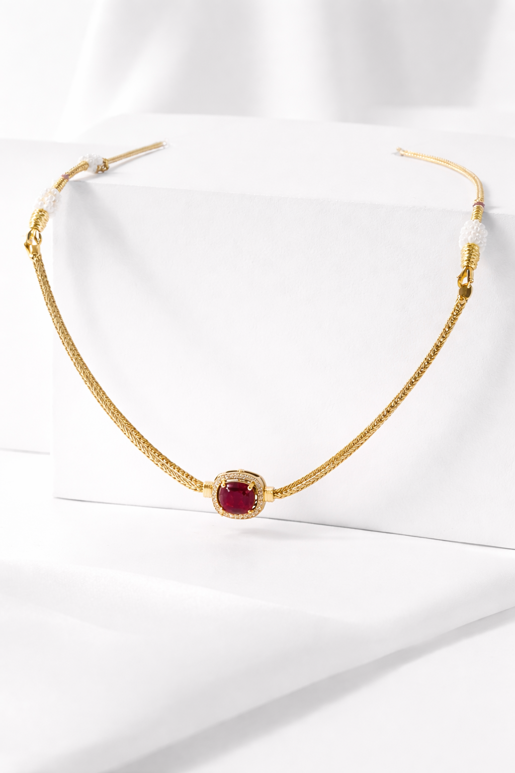Vellorene Minimal Ruby Pendant Necklace – Elegant Everyday Fashion Jewelry