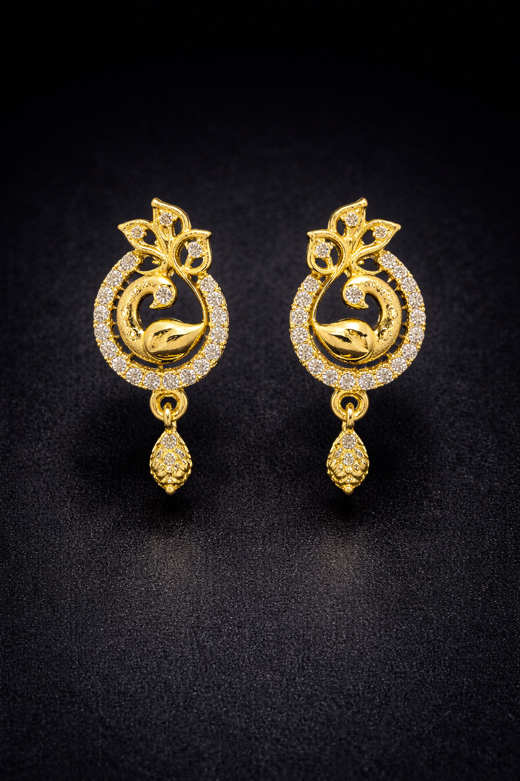 Vellorene Swan Motif Drop Earrings – Gold-Tone Fashion Jewellery