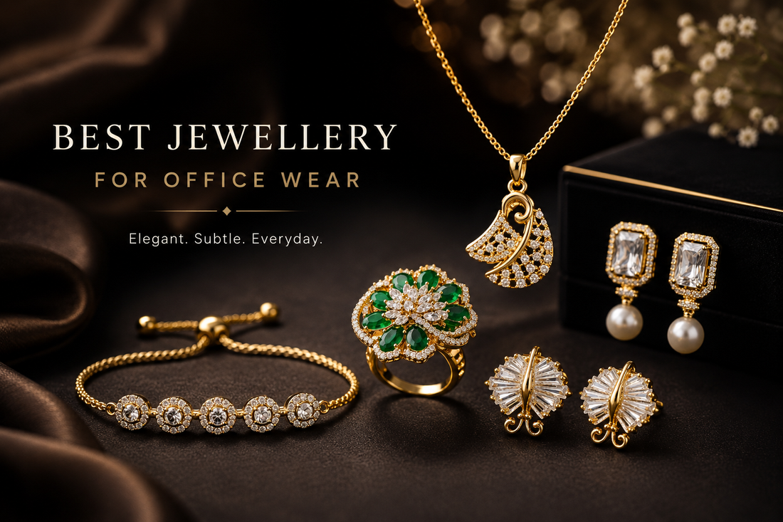 Best Jewellery for Office Wear – Elegant Gold Necklace, Earrings, Ring and Bracelet Styling Guide