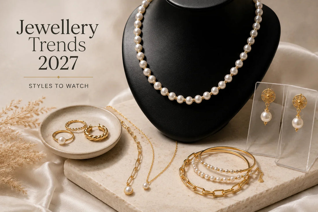 Jewellery Trends 2027 featuring pearl-inspired fashion jewellery, statement accessories and modern styling ideas