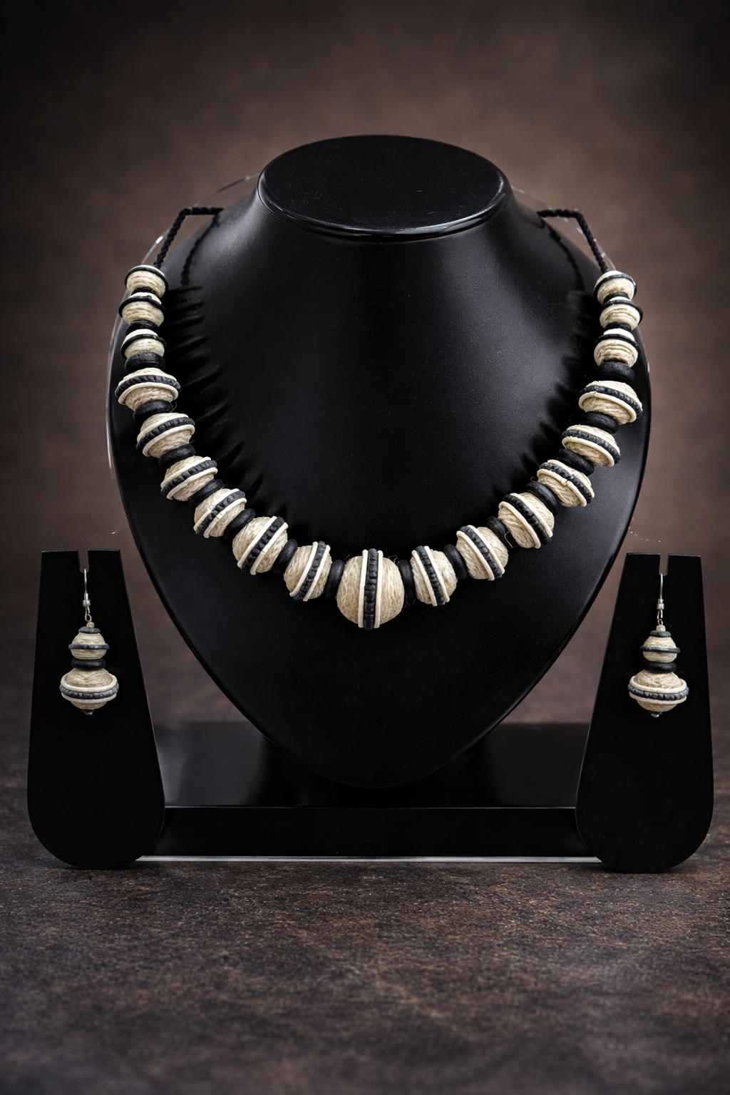 Shop Aethelis jute necklaces crafted with natural materials. Lightweight, eco-friendly fashion jewellery perfect for everyday and festive wear