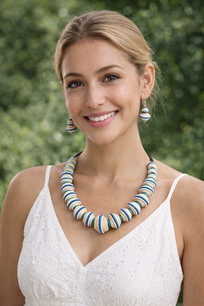 Aethelis Ocean Weave Jute Necklace Set