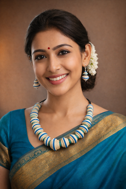 Aethelis Ocean Weave Jute Necklace Set