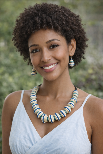Aethelis Ocean Weave Jute Necklace Set