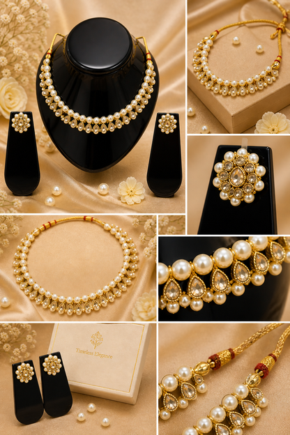Vellorene Noir Pearl Royale Necklace Set