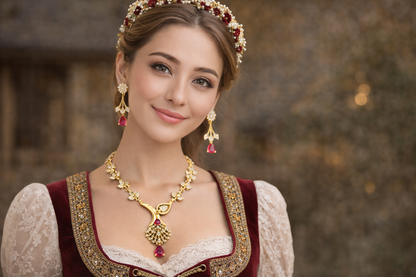 Vellorene Crystal Drop Necklace Set – Statement Luxury Fashion Jewelry