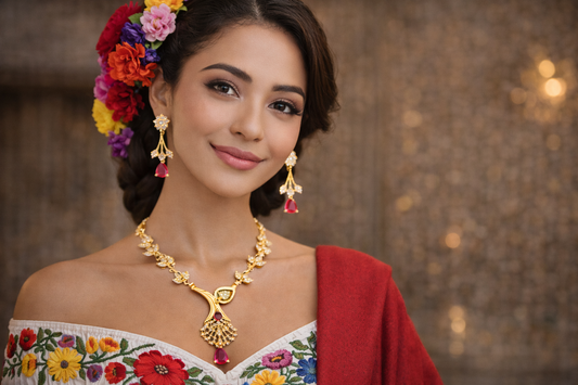 Vellorene Crystal Drop Necklace Set – Statement Luxury Fashion Jewelry