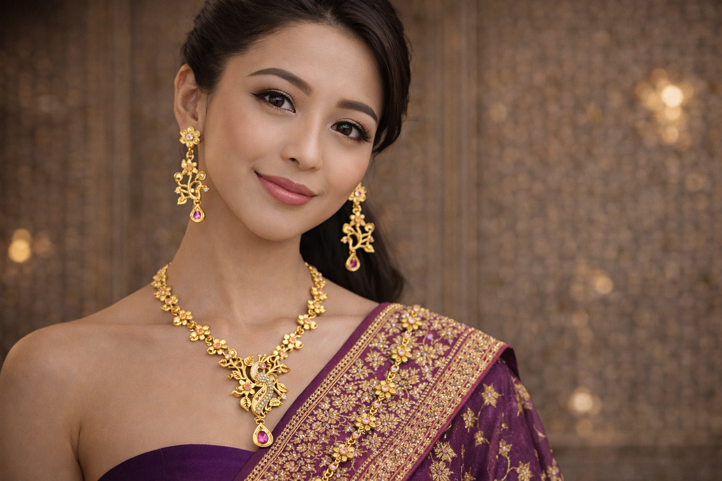 Vellorene Floral Statement Necklace Set – Luxury Fashion Jewelry