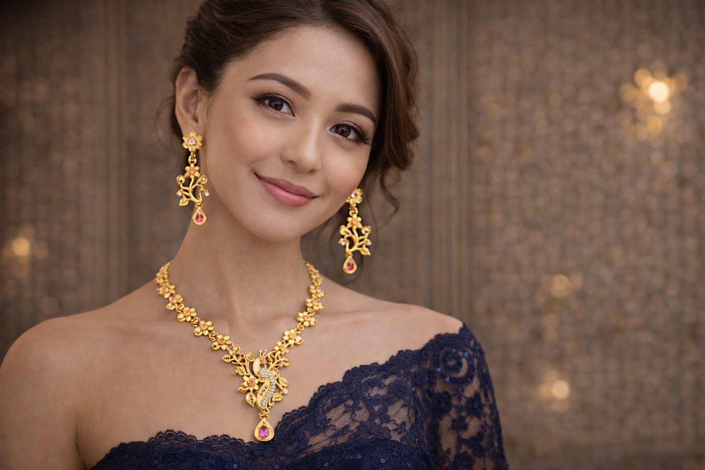 Vellorene Floral Statement Necklace Set – Luxury Fashion Jewelry