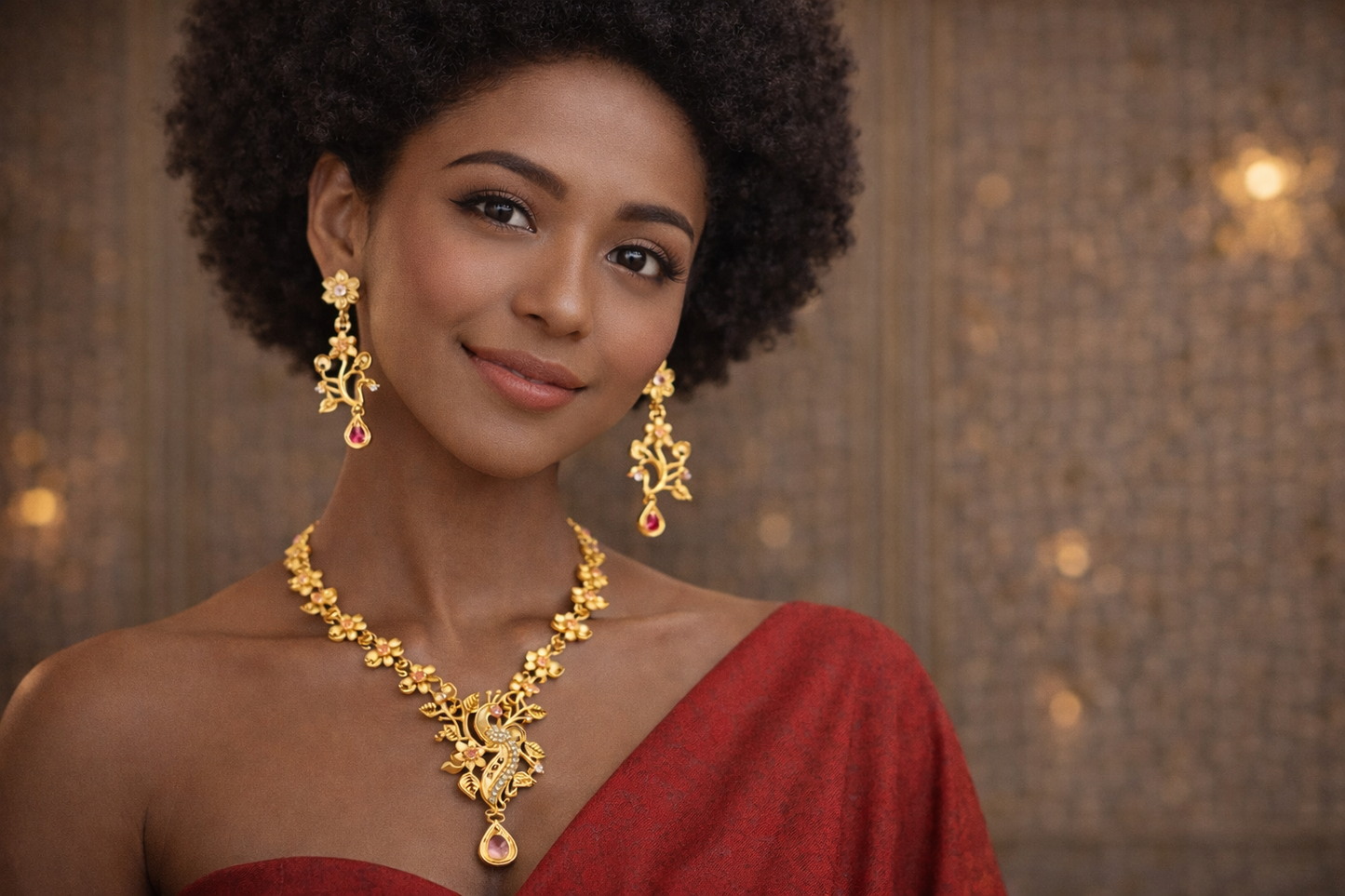 Vellorene Floral Statement Necklace Set – Luxury Fashion Jewelry