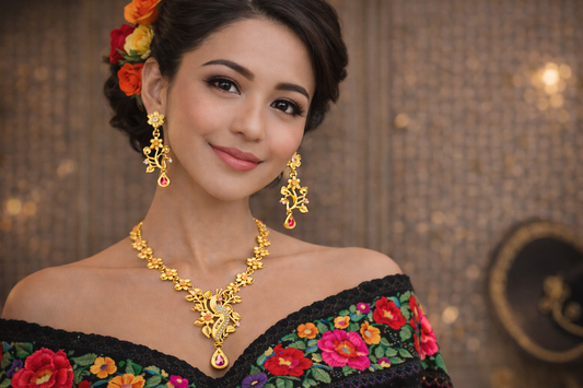 Vellorene Floral Statement Necklace Set – Luxury Fashion Jewelry