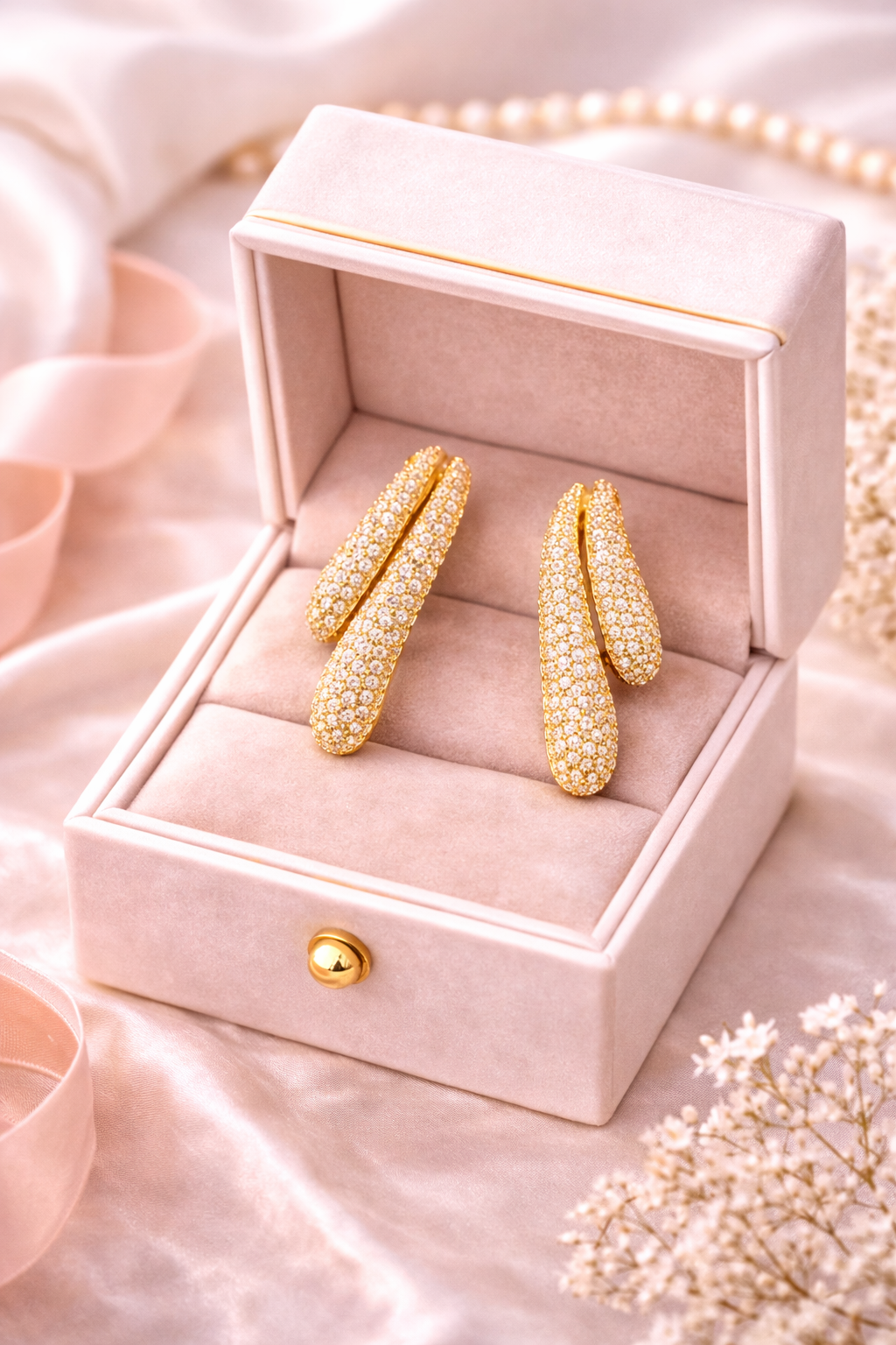 crystal curve statement earrings gold tone vellorene fashion jewellery