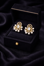 Vellorene Crystal Pearl Statement Earrings – Gold-Tone Fashion Jewellery