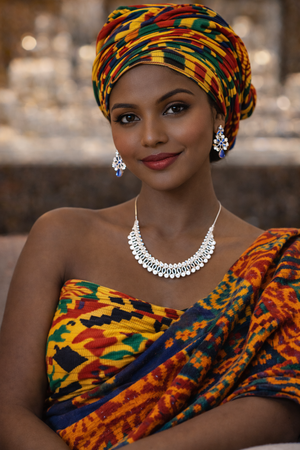 Vellorene Pearl Crystal Choker Necklace Set – Elegant Silver Tone Luxury Jewellery