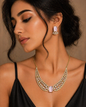 Vellorene Blush Crystal Statement Necklace Set