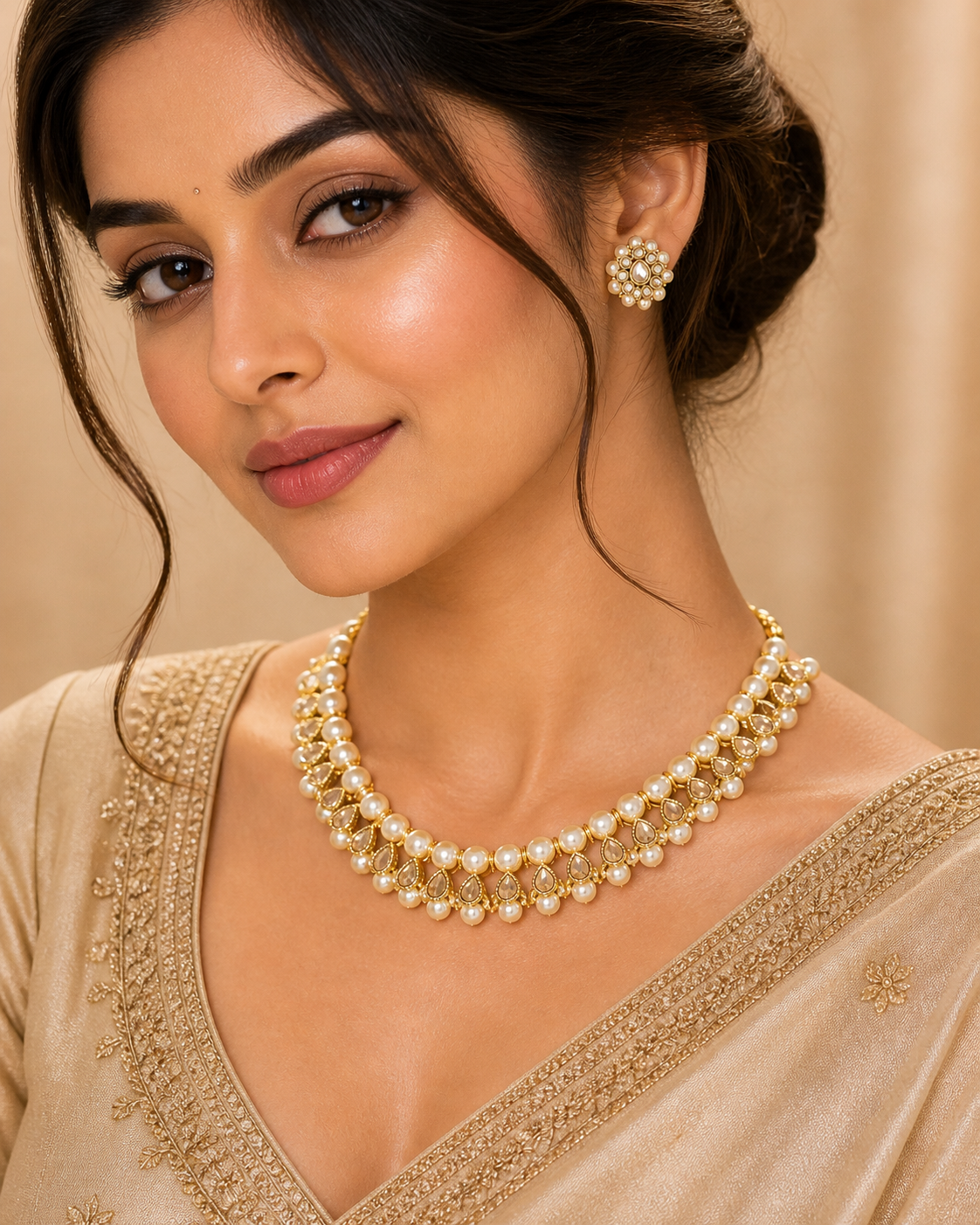 Vellorene Noir Pearl Royale Necklace Set