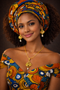 Vellorene gold tone geometric pendant set with pearl drop and matching earrings on dark background