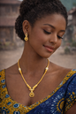 gold drop pendant necklace set minimal vellorene jewellery with matching earrings