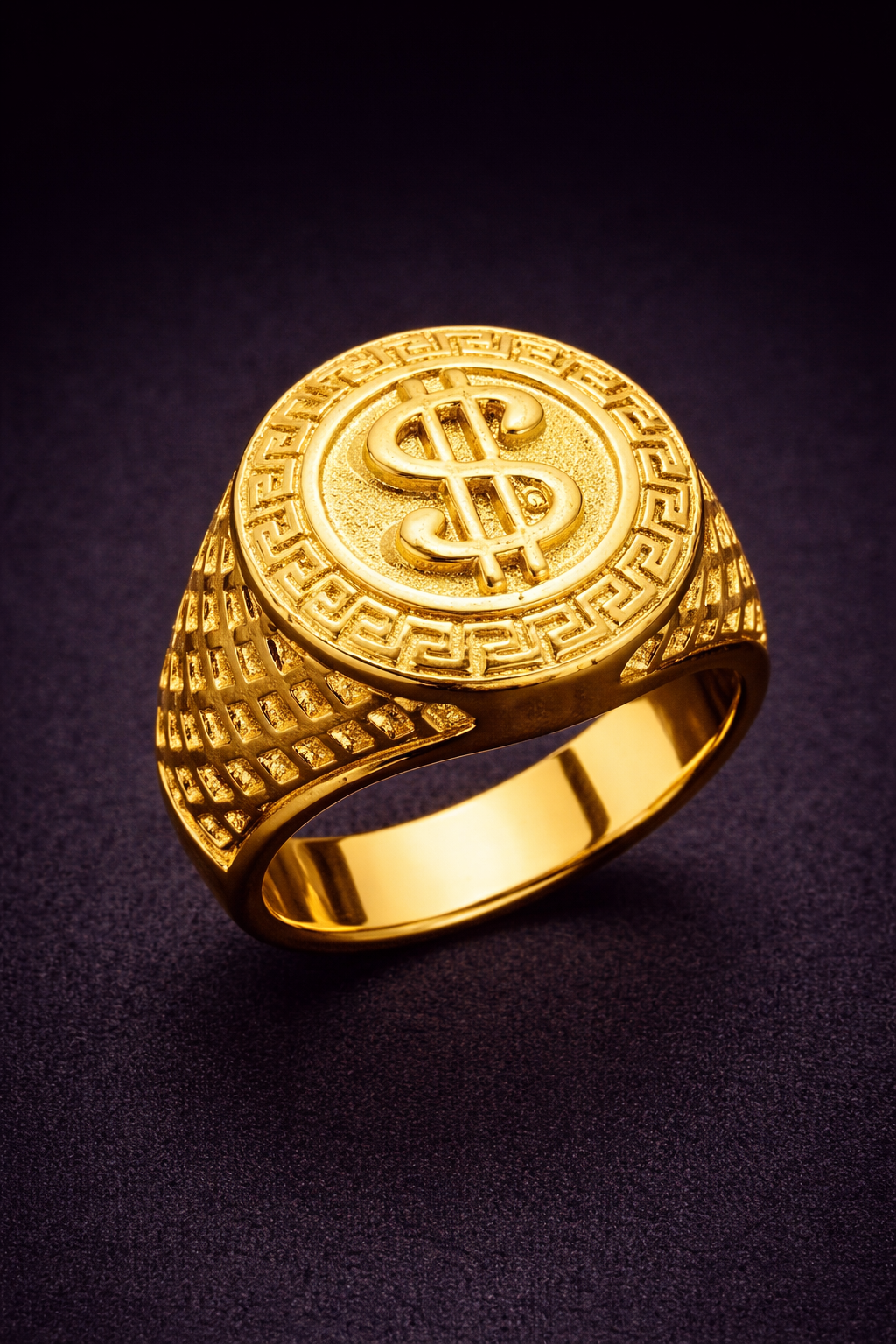 Obsidyn Capital Crest Ring – Gold Tone Power Signet