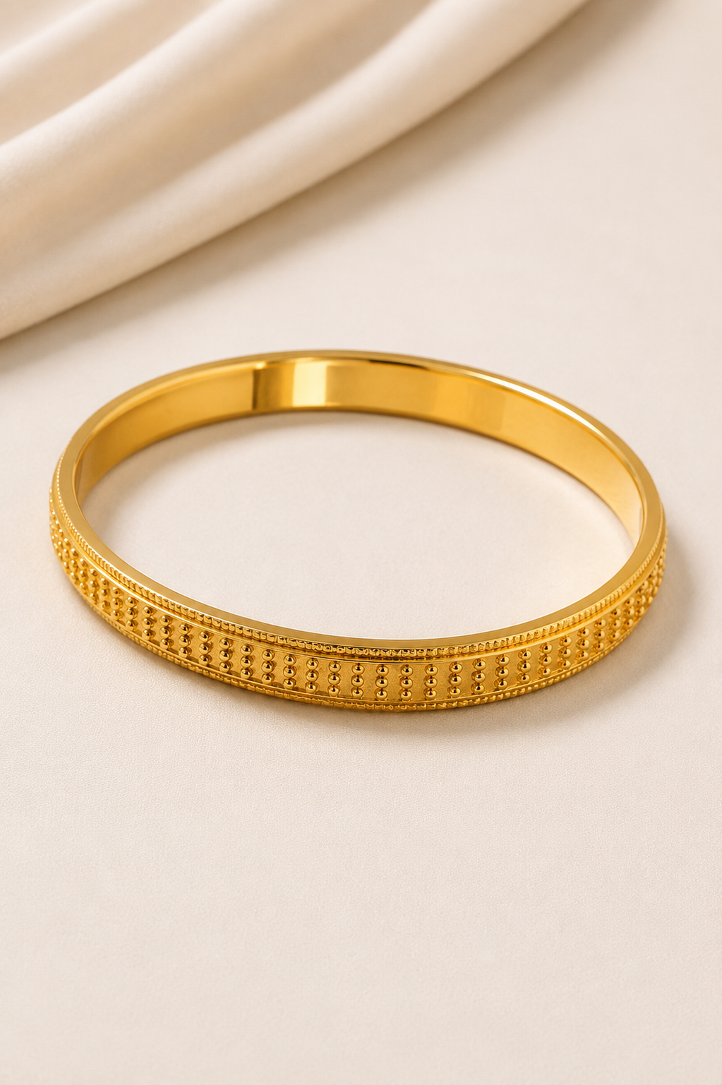 Obsidyn Luxe Linear Gold Kara Bracelet for Men