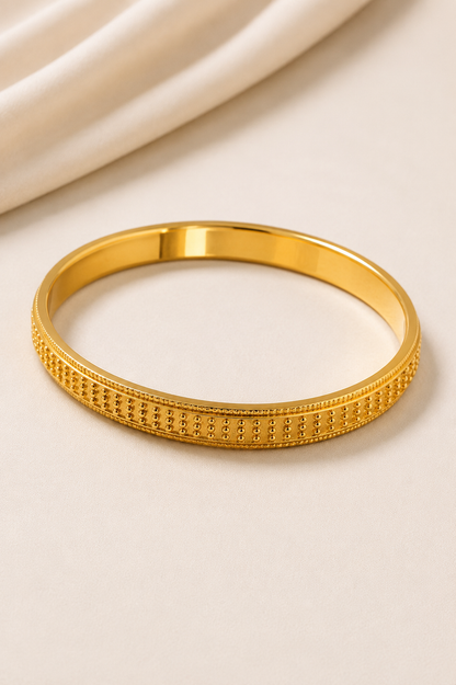 Obsidyn Luxe Linear Gold Kara Bracelet for Men
