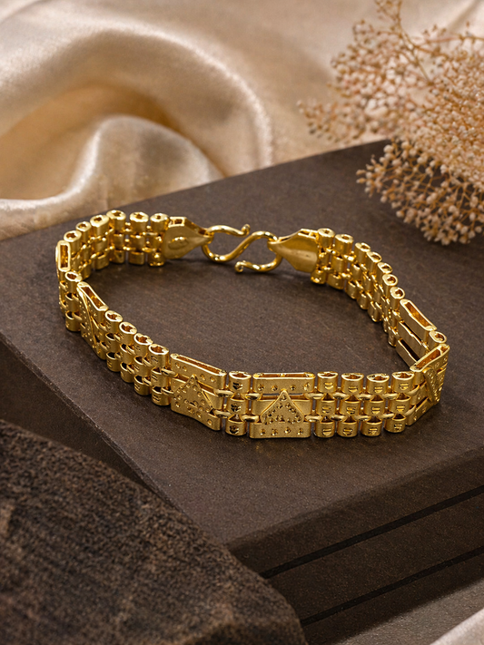 Obsidyn Regal Link Bracelet – Gold Statement for Men