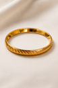 Obsidyn Regal Twist Gold Kara Bracelet for Men