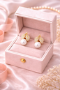 crystal leaf pearl stud earrings gold tone vellorene fashion jewellery