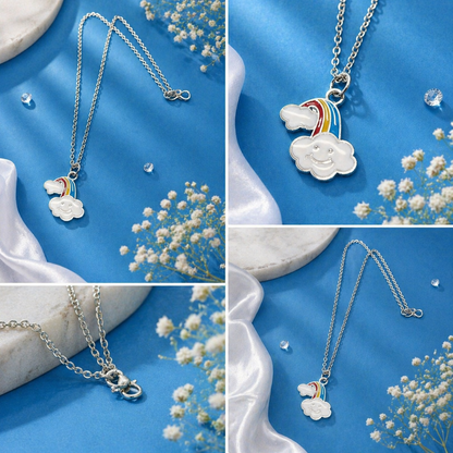 Vellorene Rainbow Cloud Charm Pendant Necklace