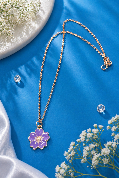 Vellorene Lavender Bloom Pendant Necklace