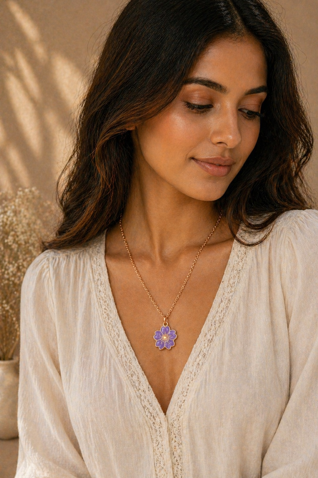 Vellorene Twilight Bloom Pendant Necklace