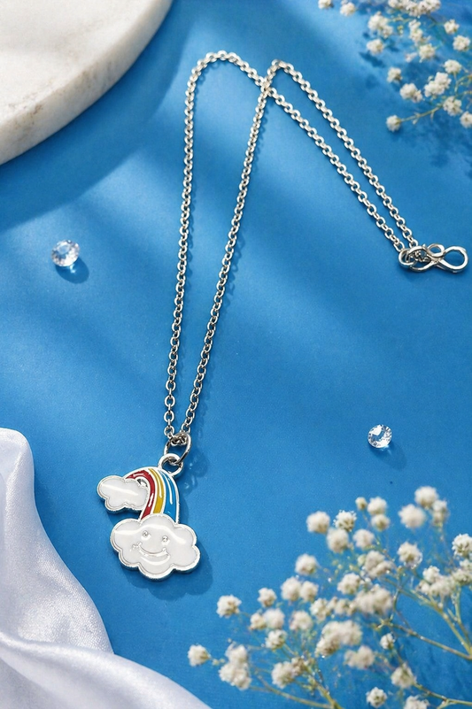 Vellorene Rainbow Cloud Charm Pendant Necklace