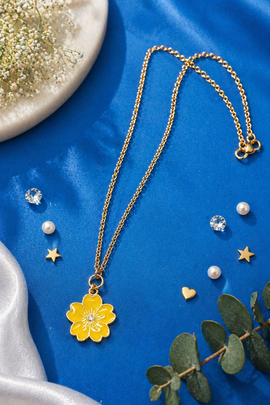 Vellorene Sunblossom Charm Pendant Necklace