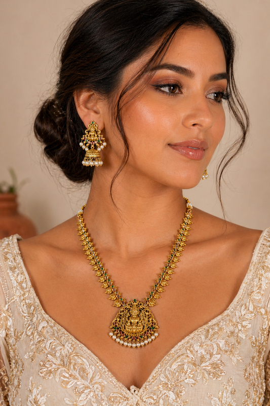 Vellorene Temple Heritage Lakshmi Necklace