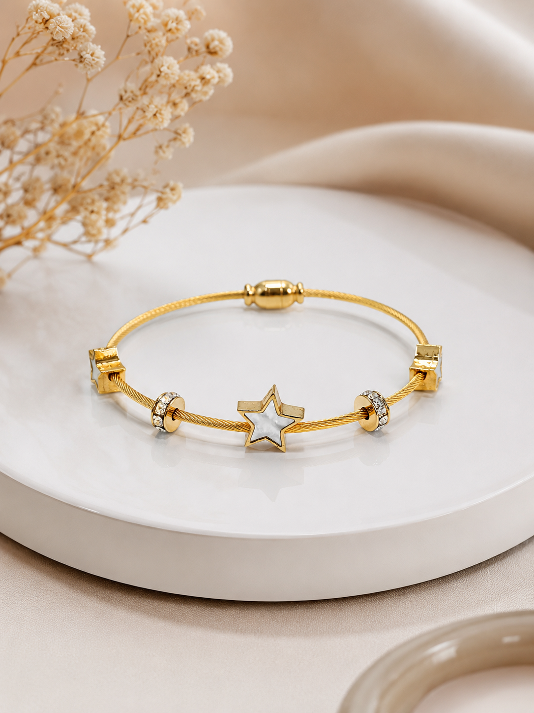 Vellorene Celestia Star Charm Gold Bracelet for Women