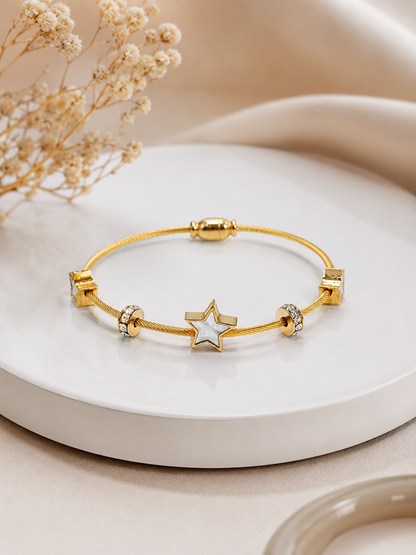 Vellorene Celestia Star Charm Gold Bracelet for Women