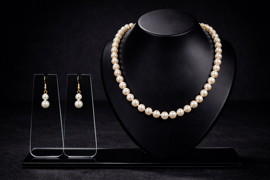 Vellorene Classic Pearl Elegance Necklace Set
