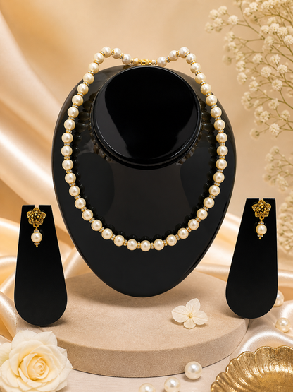 Vellorene Classic Pearl Harmony Necklace Set
