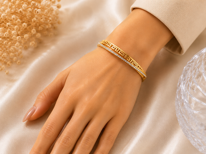Vellorene Crystal Edge Geometric Bracelet