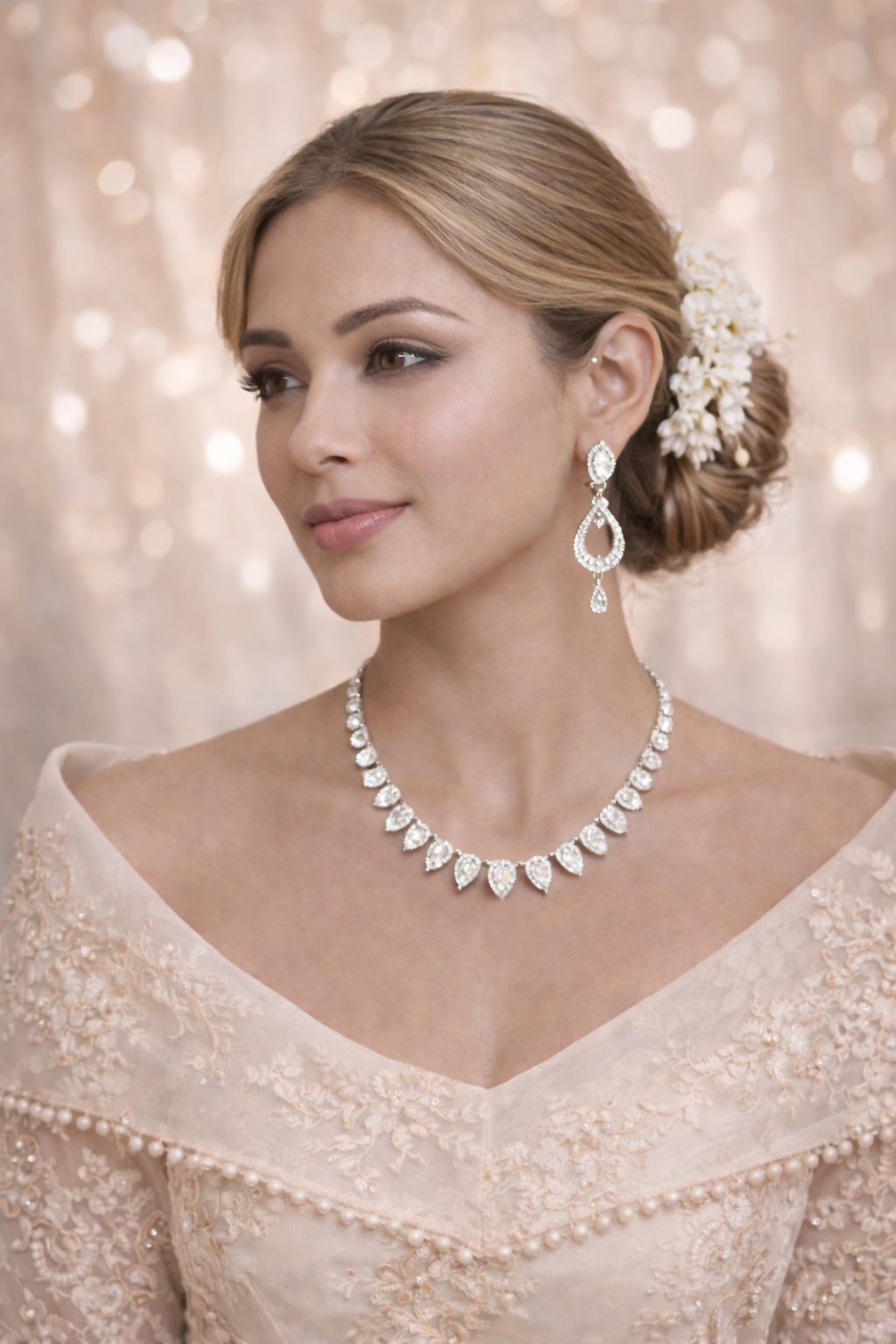 Vellorene Leaf Drop Necklace Set – Modern Statement Fashion Jewelry