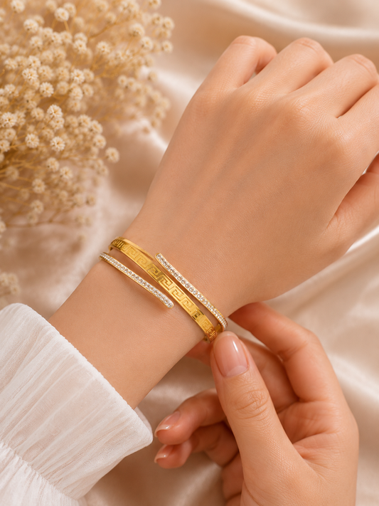 Vellorene Elegant Crystal Wrap Bracelet for Women