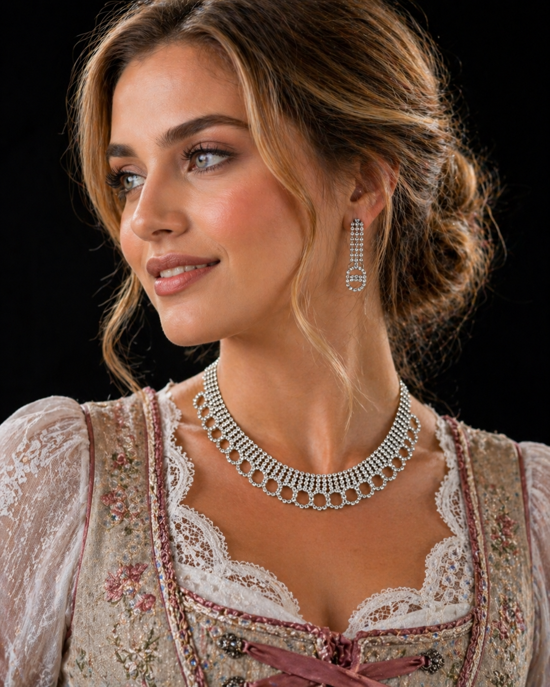 Vellorene Noir Radiance Statement Necklace Set