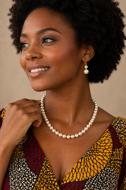 Vellorene Classic Pearl Elegance Necklace Set
