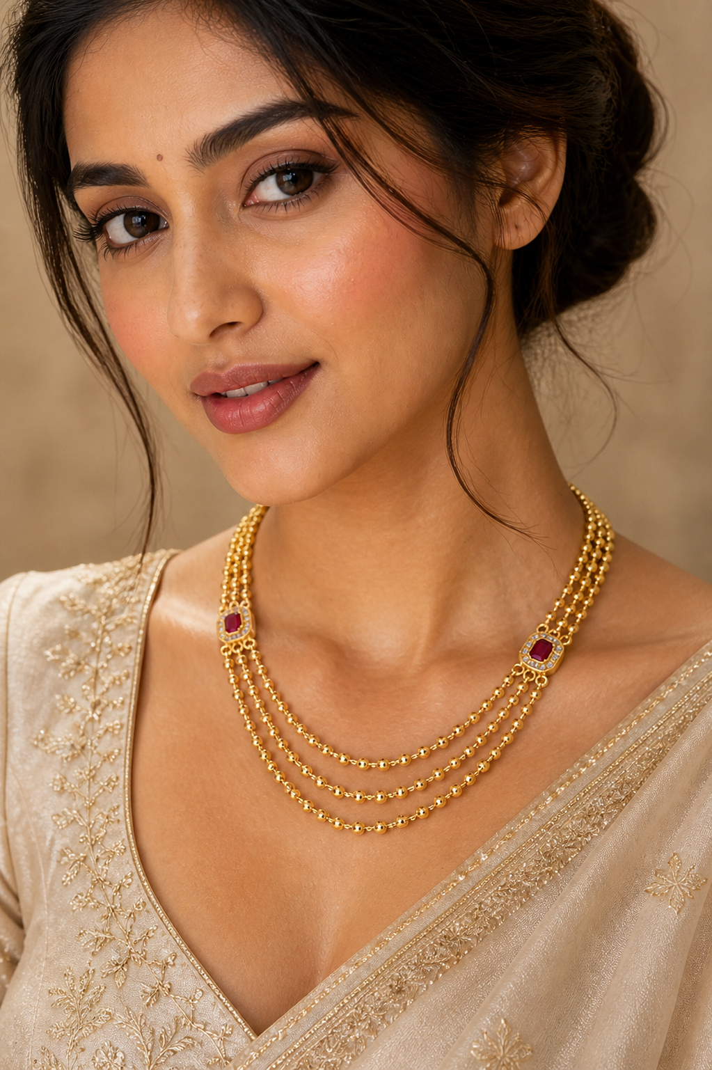 Vellorene Regal Cascade Layered Necklace Set