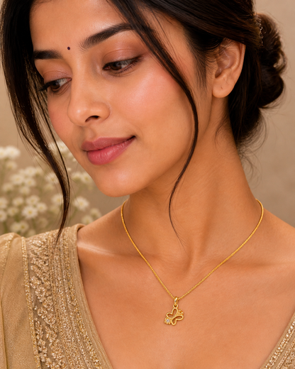 Vellorene Minimal Gold Butterfly Pendant Necklace