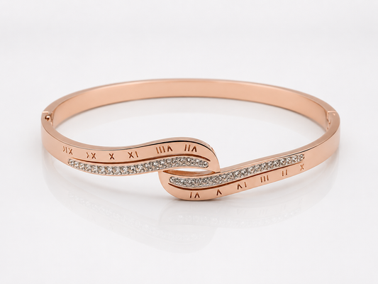 Vellorene Rose Gold Infinity Crystal Bracelet